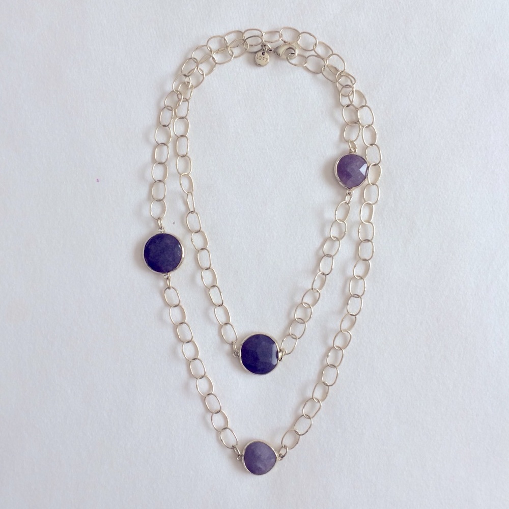 Ann Taylor LOFT Amethyst Chain Necklace